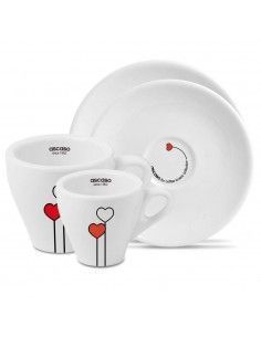 TAZA ESPRESSO + PLATO LOVE (6 UNIDADES)